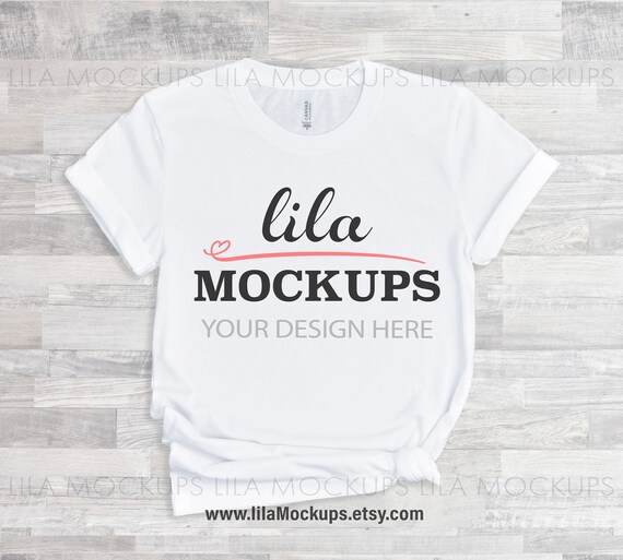 White Bella Canvas 3001 Tshirt Mockup Photo Simple White Etsy