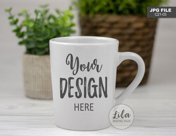 Download Stock Photo 14 Oz Coffee Cup Mug Tasse Mockup Photos Blank Etsy