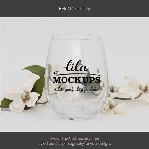 Download Stemless Wine Glass Mockup Photo Staged Photo Of A Wine Etsy