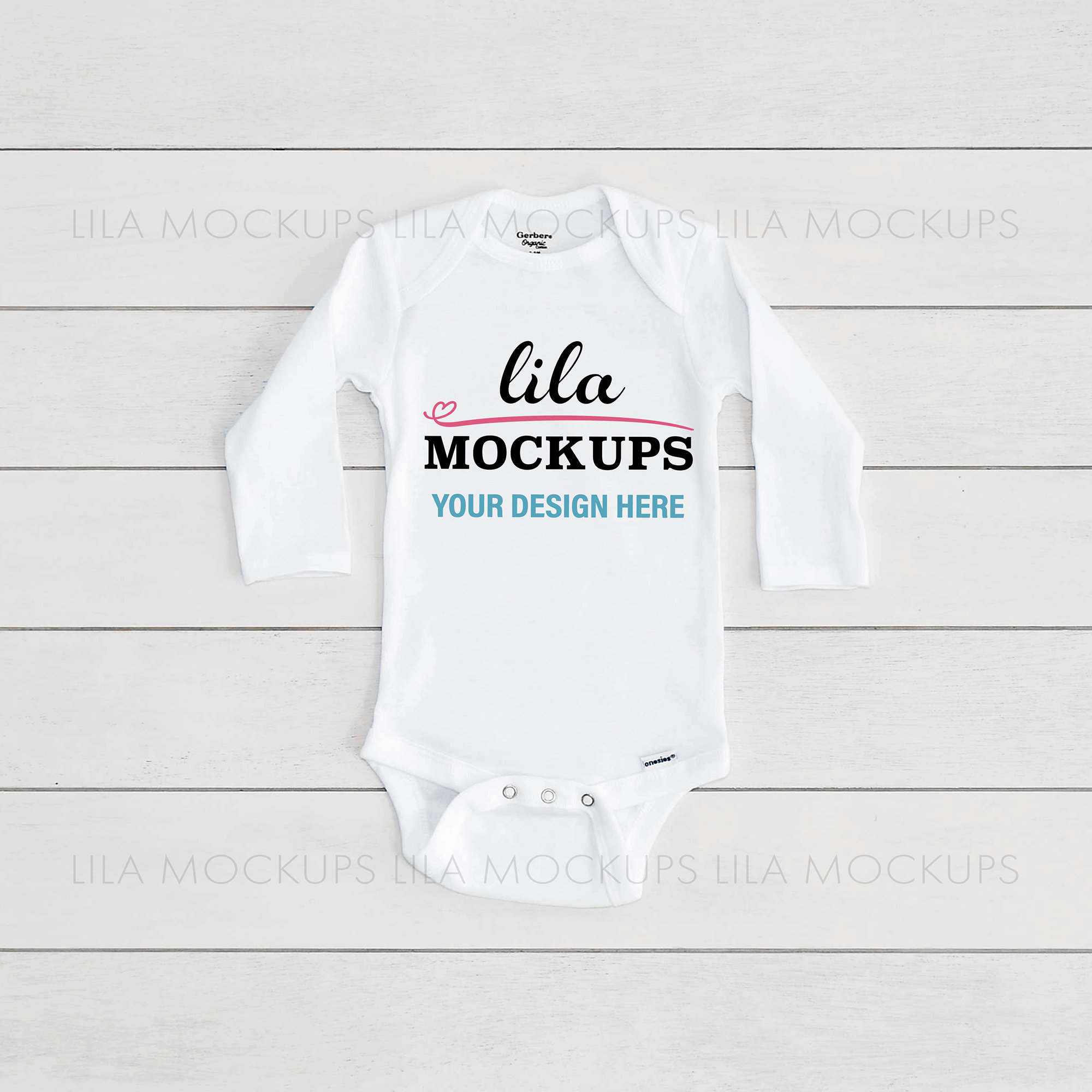 Download Long Sleeve Baby Onesie Mockup Photo Gerber C Onesie Etsy