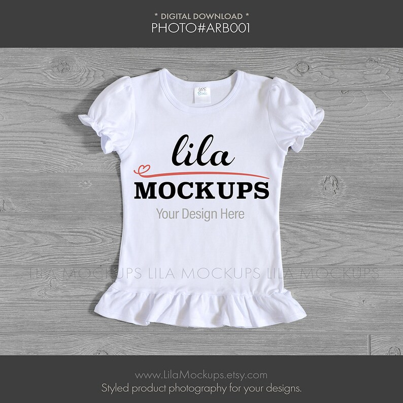 ARB Ruffle Shirt MOCKUP Photo blank white kids ruffle