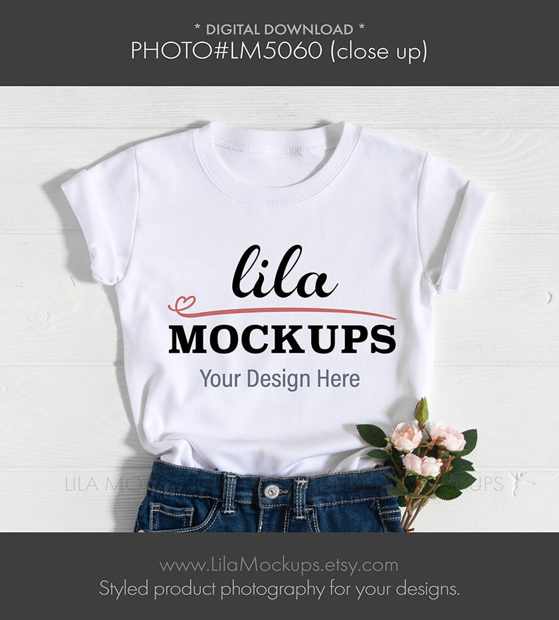 Download White Toddler t-shirt Mockup Photo / Girl's tshirt mock-up ...