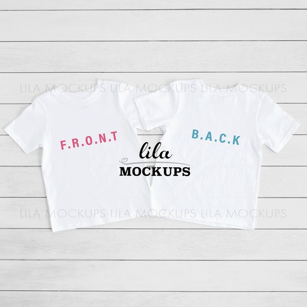 white toddler tshirt MOCKUP photo / front and back short sleeve shirt mockup / toddler t-Shirt MOCKUP front & back /kid's tshirts Mock-up