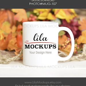taza de café maqueta FOTO - blanco 11oz taza de café maqueta / otoño otoño otoño maqueta de fotos / foto de maqueta de taza de café en blanco, foto de la taza