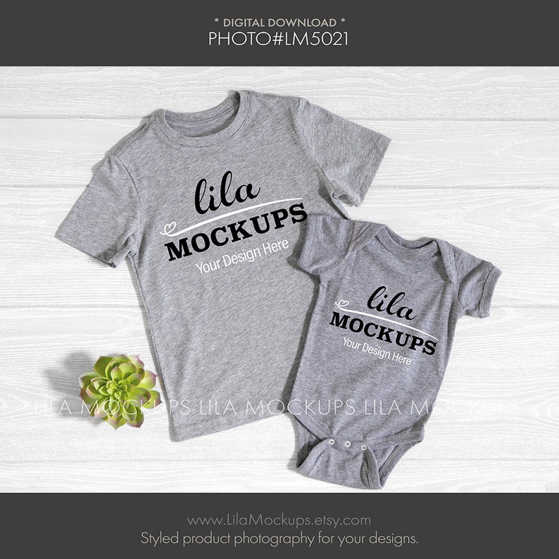 Download Siblings Kids T Shirts Mockup Photo Two Granimals Tshirt And Etsy PSD Mockup Templates