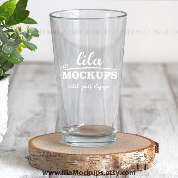 beer glass 16 oz Pint glass MOCKUP PHOTO / staged photo of beer glass / glass mock-up photo / JPG File / Stock Photo / glassware photo