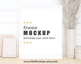 8x10 Frame Mockup image - PNG & JPG file / 4:5 frame ratio - 8x10 or 16x20 / table top Vertical Frame, Digital Download, stock photo