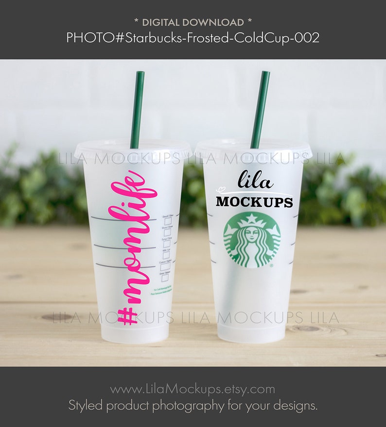 Download Starbucks Cold Cup MOCKUP PHOTO / photo of two Reusable | Etsy
