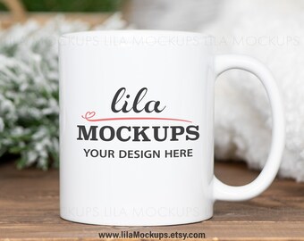 taza de café blanco maqueta foto / invierno taza de café blanco foto / 11oz taza de café blanco maqueta foto / estilo de la foto de stock