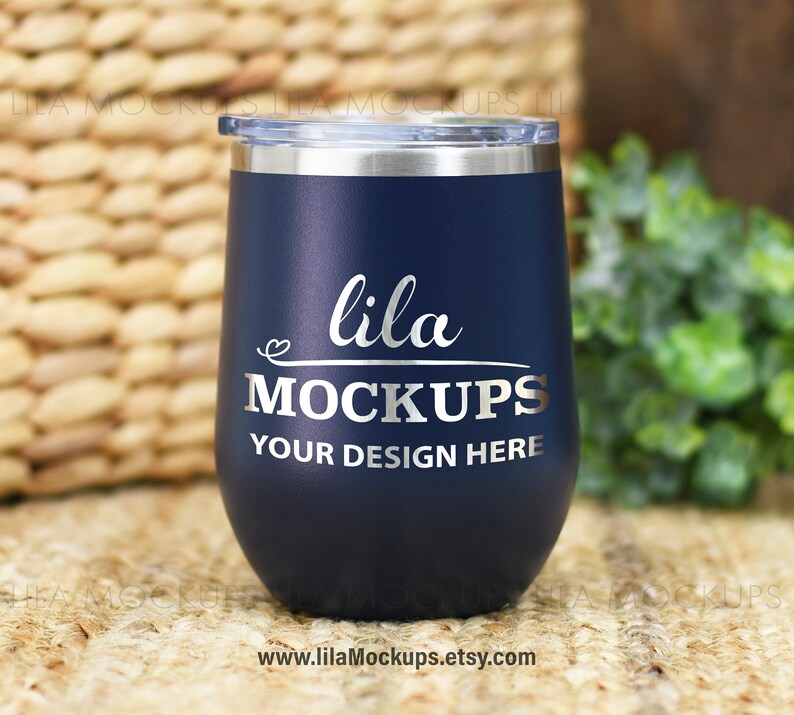 Download Navy Blue 12 oz Wine Tumbler MOCKUP photo / photo of navy blue | Etsy