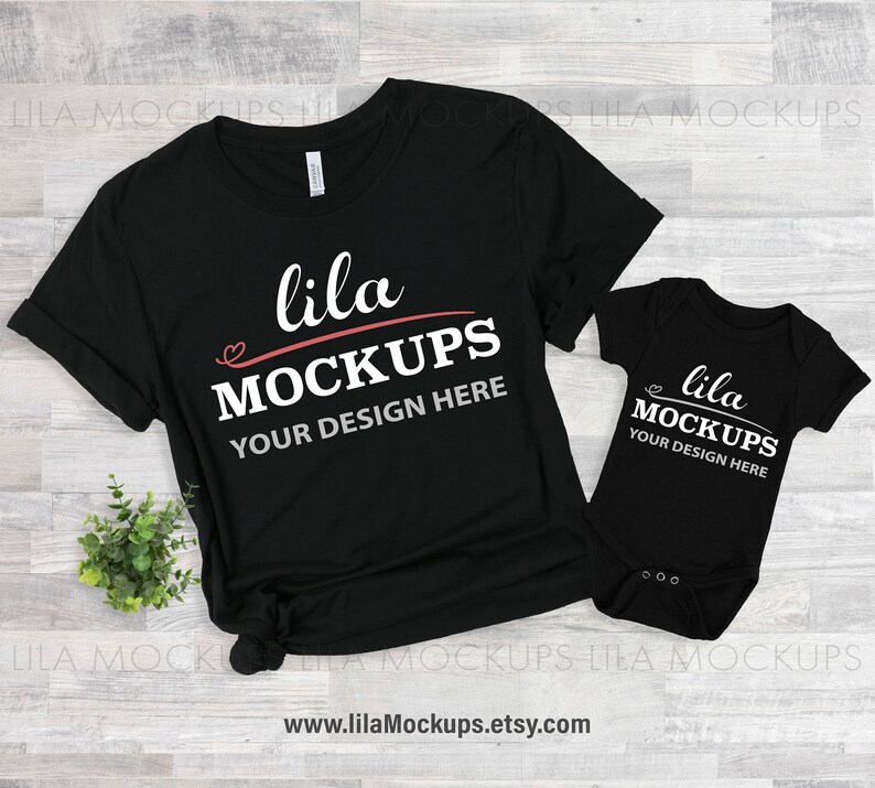 Download Mommy and me black tshirt Mockup PHOTO / mommy baby t ...