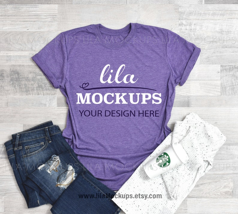 Download Gildan 640 Heather Purple tshirt Mockup PHOTO / purple t-Shirt | Etsy
