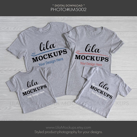 Family T Shirts Mockup Photo Four T Shirts Mockup Photo Etsy