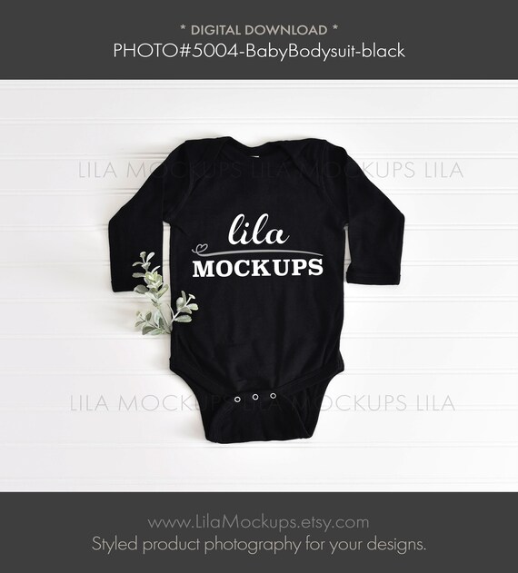 Black Baby Bodysuit Mockup Photo Baby Bodysuit Mockup Etsy
