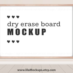 Classroom Dry Erase Board Mockup image - digital download JPG file, Image of white dry erase board, stock photo