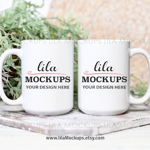 two white coffee mugs mockup photo / 15 oz coffee mugs mock-up photo / mockup photo / blank coffee mug mockup photos, coffee cup photo 15 oz