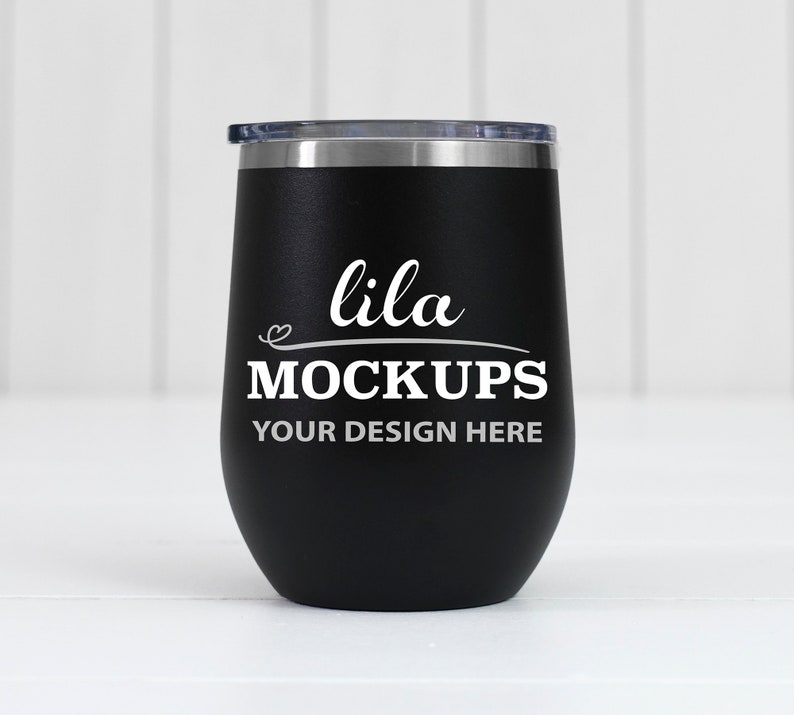 Download Black Wine Tumbler MOCKUP / JPG photo of a 12oz stainless ...