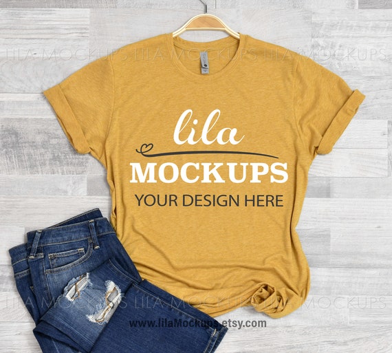 Level 6200 Antique Gold Tshirt Mockup 
