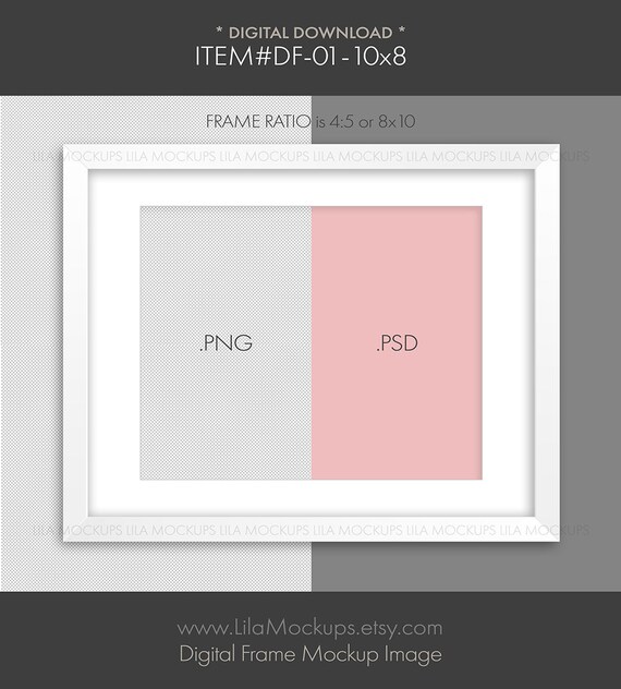 White Frame Mockup Image Digital Frame Mock Up 4 5 Ratio Etsy