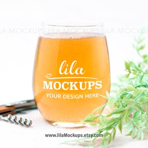 Stemless Wine Glass MOCKUP PHOTO / staged photo of a wine glass /wine glass mock-up photo / JPG File / Stock Photo