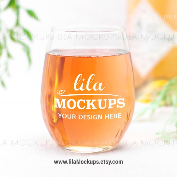 STOCK PHOTO Stemless Wine Glass Mockup image / wine glass mock up photo / wine glass mock up photo / JPG File / Stock Photo