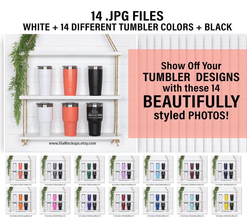Download Tumblers Mockup SET / 20 oz and 30 oz Tumbler photos / white | Etsy