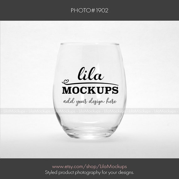 Stemless Wine Glass Mockup Photo Staged Photo Of A Wine Etsy