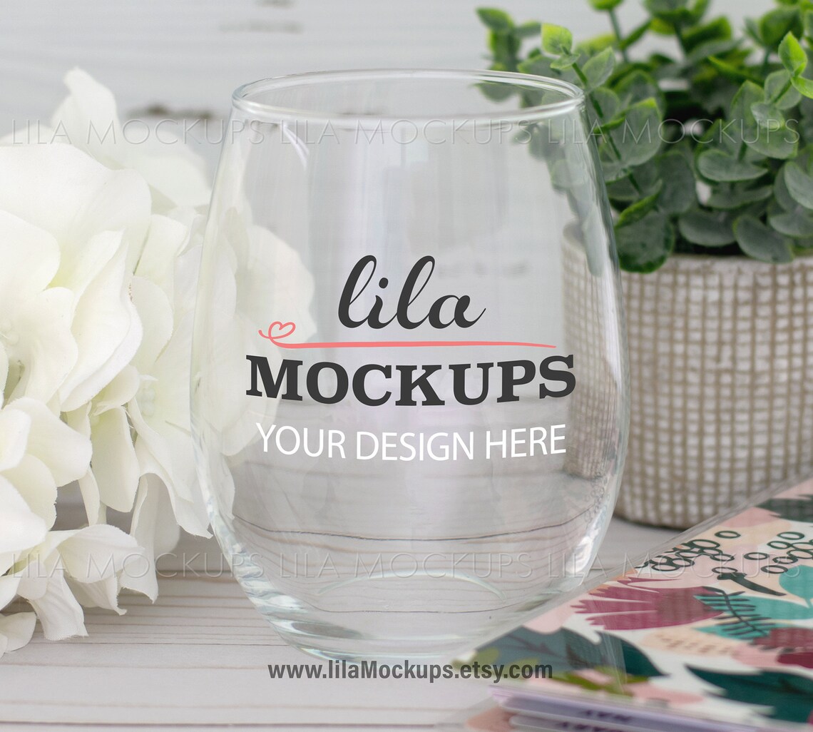 Stemless Wine Glass MOCKUP PHOTO / Staged Photo of a Wine Etsy