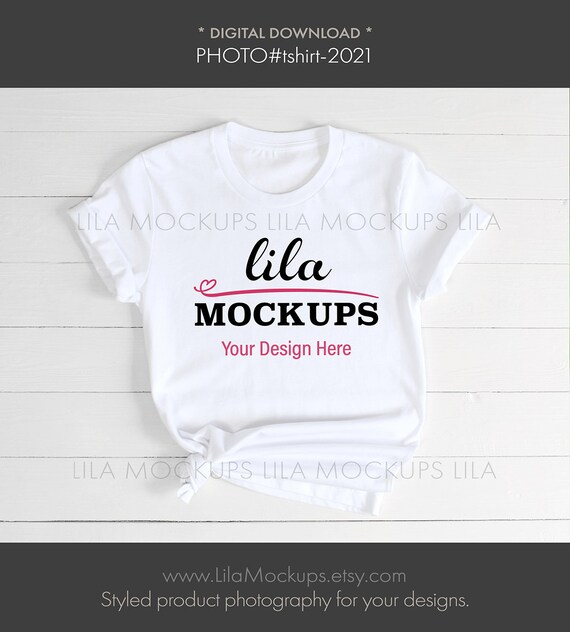 Download White Tshirt Mockup Photo White T Shirt Mockup Bella Etsy