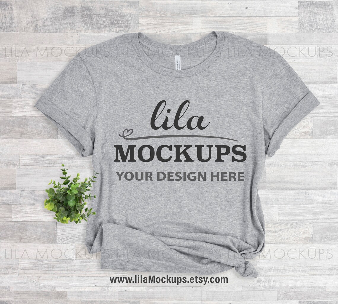 Download Athletic heather Bella Canvas tshirt mockup photo / light ...