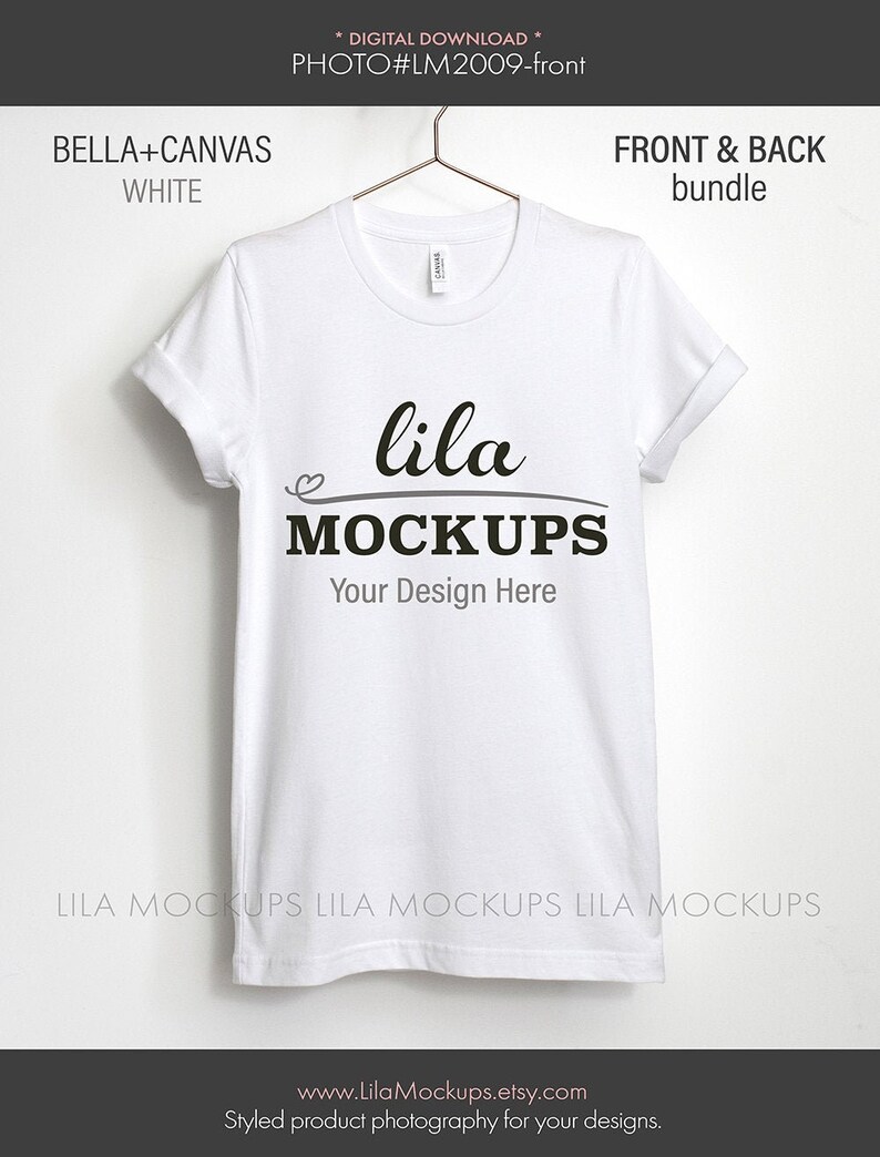 White Bella Canvas 3001 Shirt Mockup On Hanger Bellacanvas Etsy