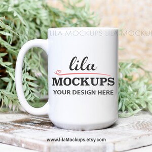 Mockup photo of white coffee cup / 15 oz coffee mug mock-up photo / mockup photo / blank coffee mug mockup photos, coffee cup photo 15 oz