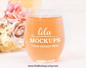 STOCK FOTO Stemless Vino Glass Mockup Imagen / vino copa foto / vino vidrio maqueta foto / JPG archivo / Stock Photo