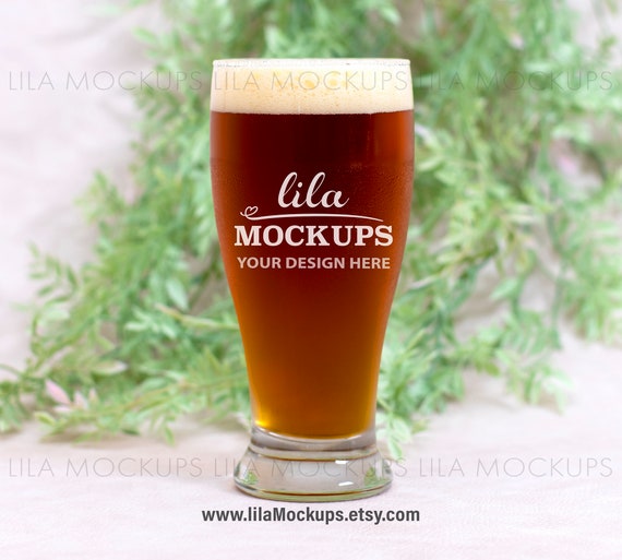 Download Pilsner Beer Glass 16 Oz 19 Oz Mockup Photo Staged Etsy