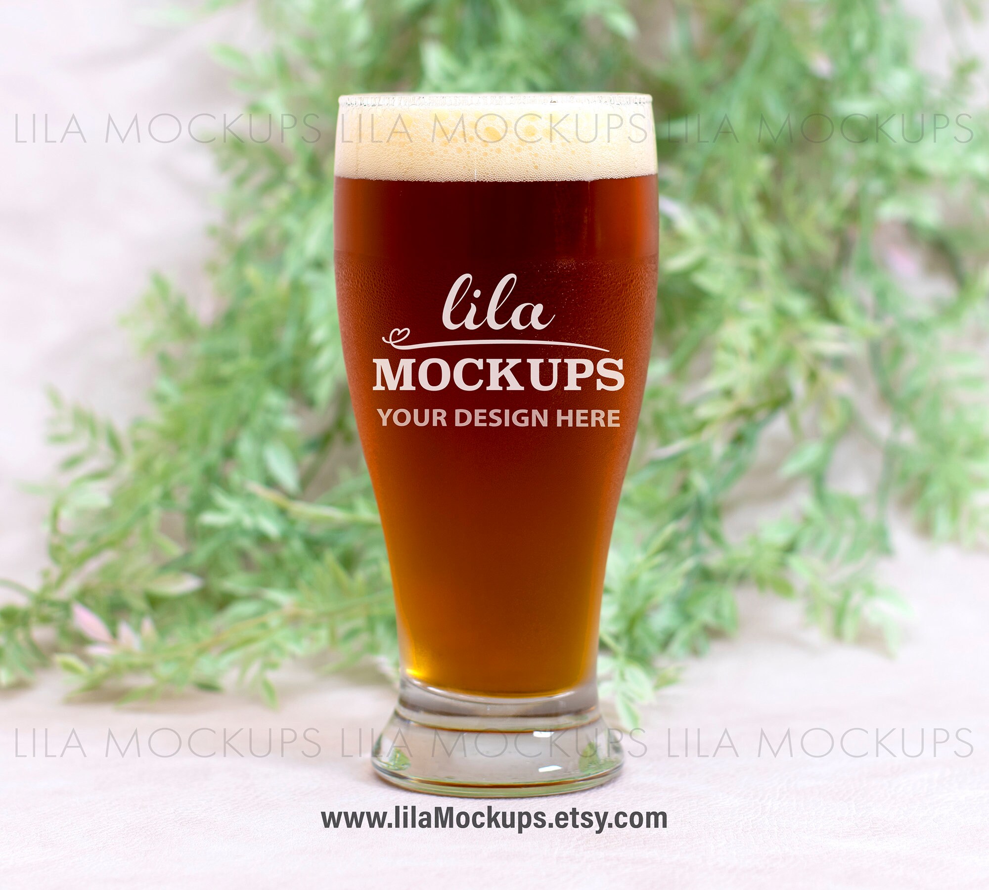 Download Pilsner Beer Glass 16 Oz 19 Oz Mockup Photo Staged Etsy