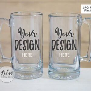 Beer Mug Mockup Photo Staged Photo Of 2 Beer Mugs Etsy