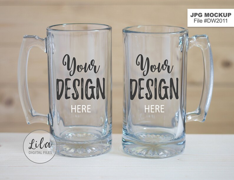 Beer Mug MOCKUP PHOTO / staged photo of 2 beer mugs / Etsy