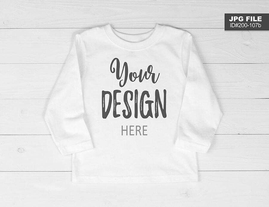 Download JPG MOCKUP blank white kids long sleeve shirt mock-upblank | Etsy
