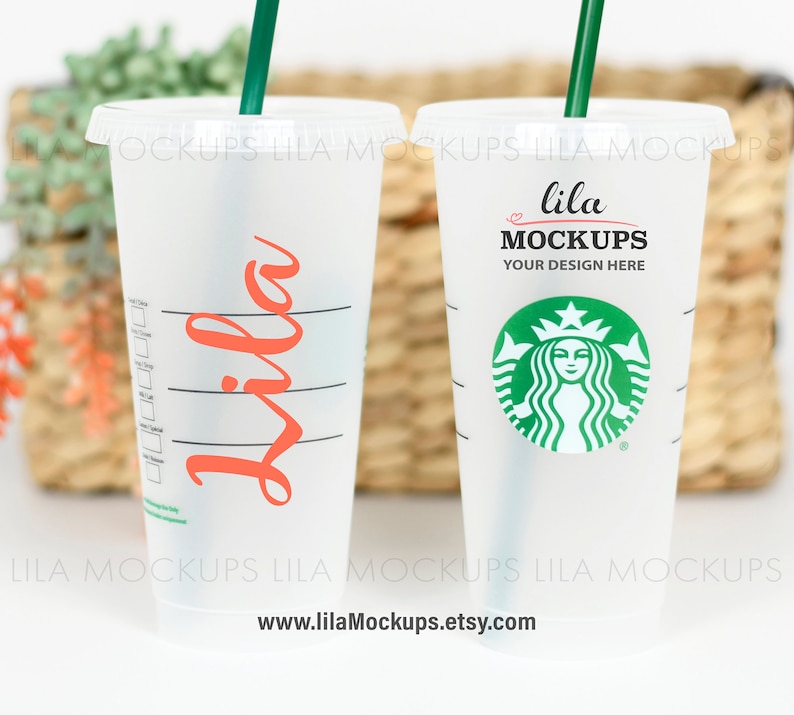 Download Starbucks Cold Cup MOCKUP PHOTO / photo of two Reusable | Etsy