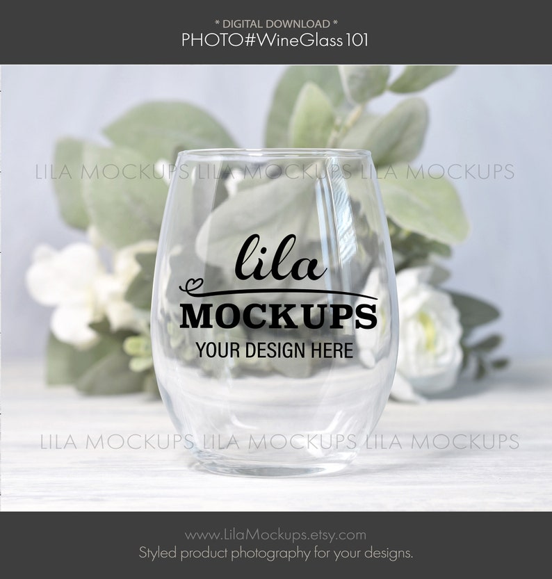Stemless Wine Glass MOCKUP PHOTO / Staged Photo of a Wine Etsy