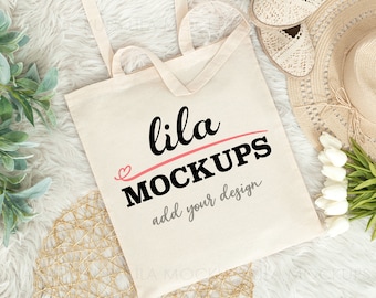 STOCK PHOTO - Natural Canvas TOTE bag mockup photo / tote bag photo / natural cloth grocery tote bag mockup / jpg - digital download