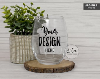 Stemless Wine Glass MOCKUP PHOTO / staged photo of a wine glass /wine glass mock-up photo / JPG File / Stock Photo