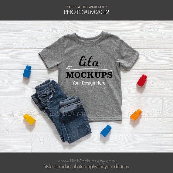Download Gray Toddler T Shirt Mockup Photo Boy Tshirt Mock Up Photo Etsy PSD Mockup Templates