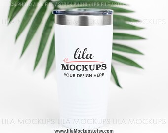 20 oz White Tumbler MOCKUP photo / white tumbler mock-up photo / polar camel sureGrip tumbler mockup / styled stock photo