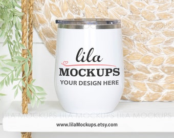 White 12 oz Wine Tumbler MOCKUP photo / JPG photo d’un 12oz de vin blanc bev tumbler / petit vin blanc tumbler maquette / téléchargement numérique