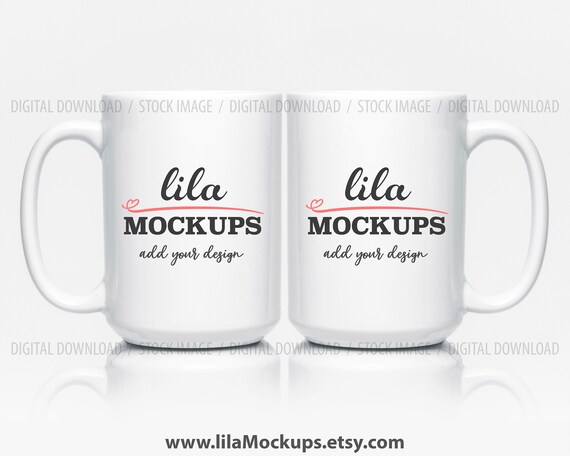Download Stock Photo Jpg Photo Of Two White 15 Oz Coffee Mugs 2 Etsy