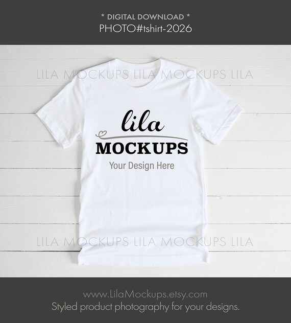 Download White Tshirt Mockup Photo White T Shirt Mockup Bella Etsy