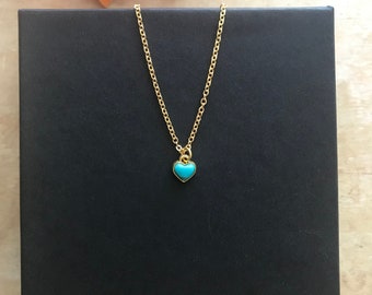 A Dainty Turquoise Necklace, TurquioseNecklace, Gemstone Necklace, Gold Filled Pendant
