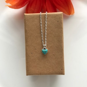 A Dainty Turquoise Necklace, Turquoise Necklace, Gemstone Necklace, Silver Pendant