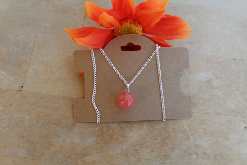Rhodochrosite pretty in pink gemstones necklace